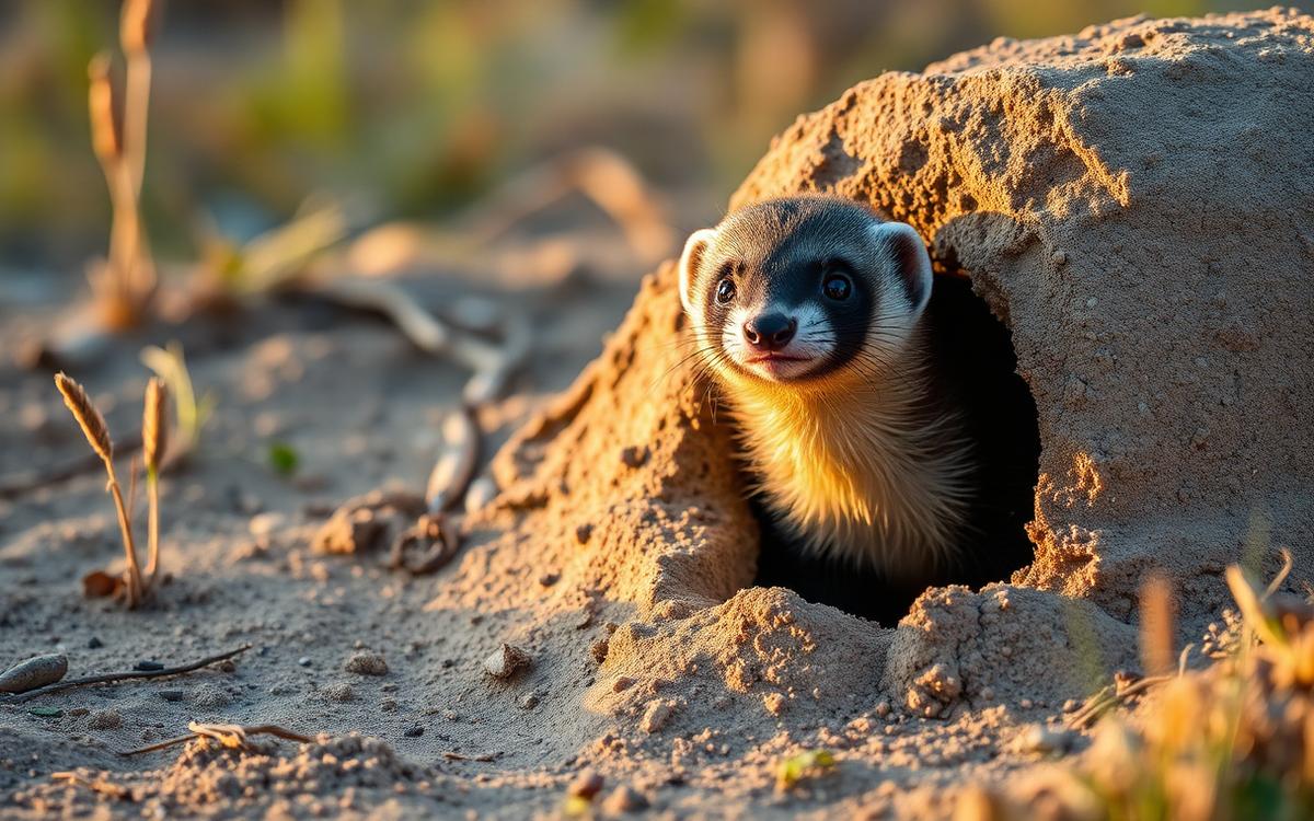 Open grassland habitat, representative of the prairie ecosystems ferrets depend on