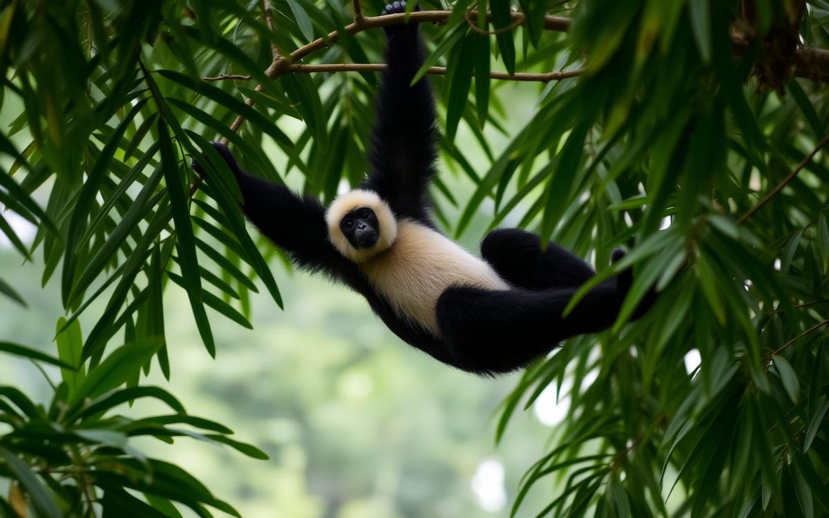 Photograph of a brightly colored tropical forest animal, used here to represent Asian rainforest primates and wildlife generally