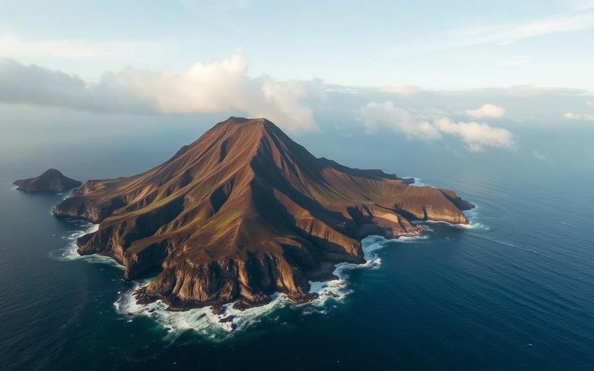 A remote coastal island ecosystem with unique wildlife habitat