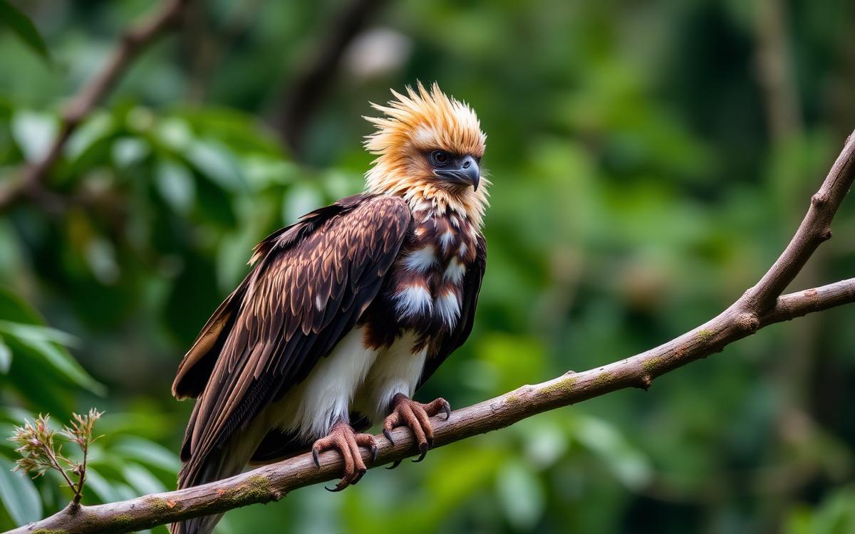 Lush rainforest canopy, illustrating the old-growth forest habitat large raptors require