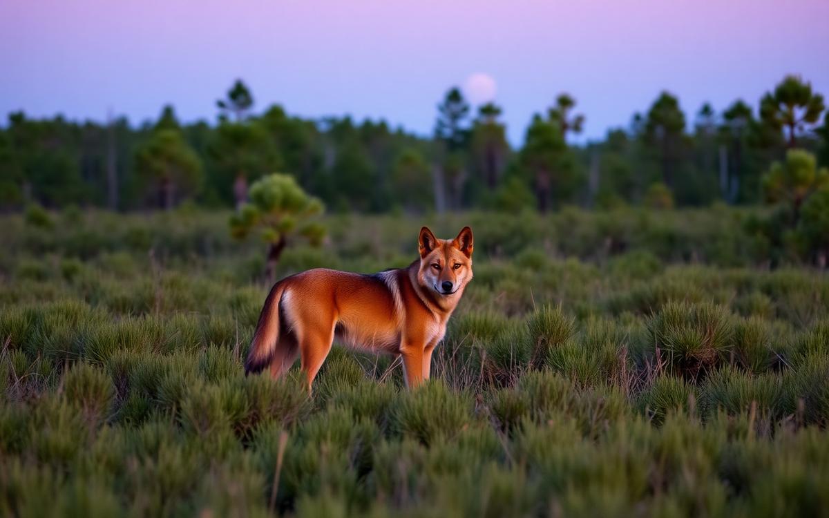 Coastal wetland forest, representative of the habitat used in wolf reintroduction efforts