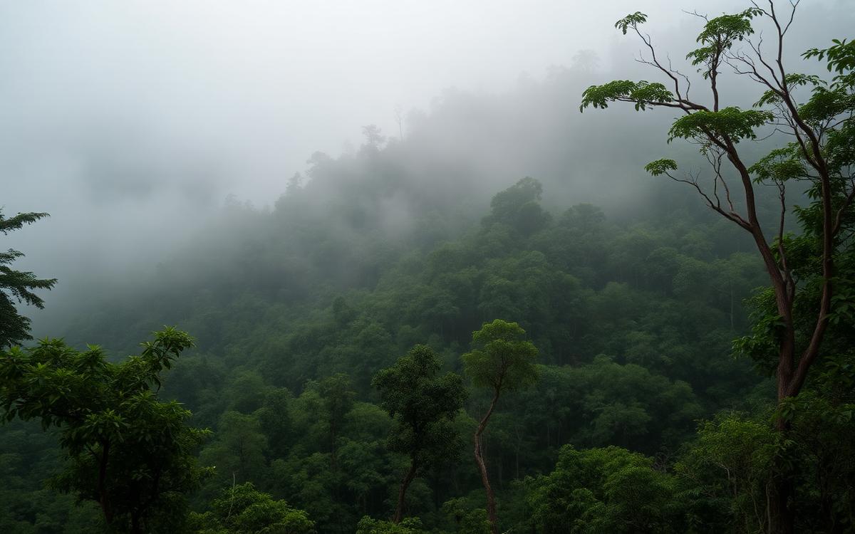 Photograph of a brightly colored tropical forest animal, used here to represent Southeast Asian rainforest biodiversity