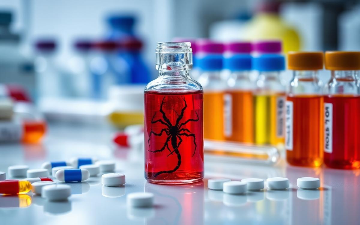 Vials and laboratory equipment used in pharmaceutical research